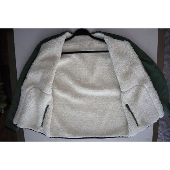 Adidas HF9105 Men Sz M Natural Green/Cream Adicross Reversible Sherpa Jacket - Picture 10 of 16